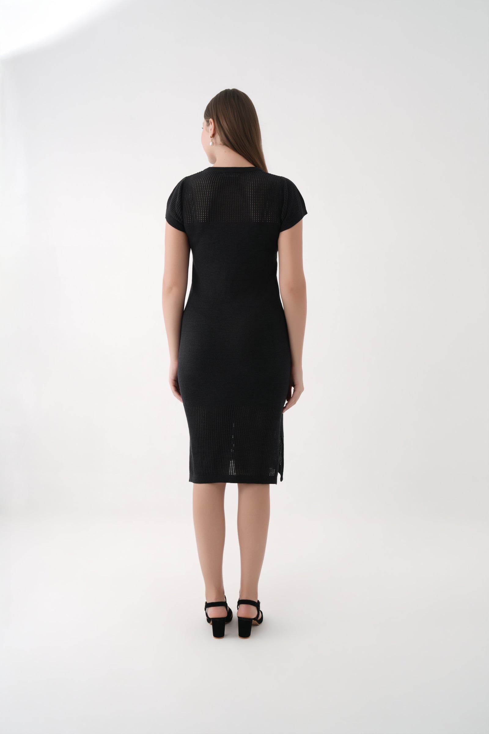 Panelled Knit Mesh Dress