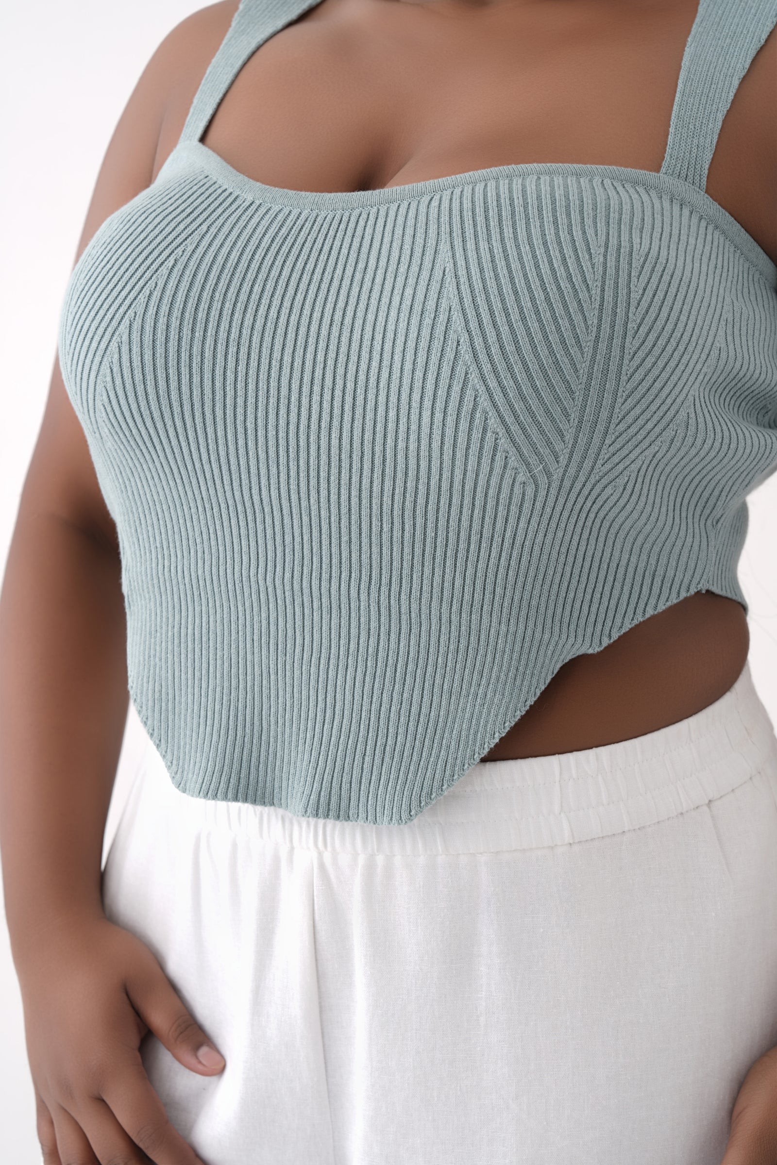 Ribbed Knit Corset Top