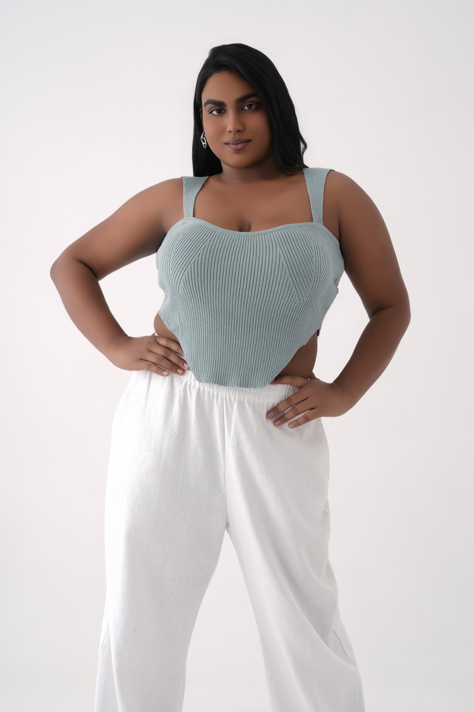 Ribbed Knit Corset Top