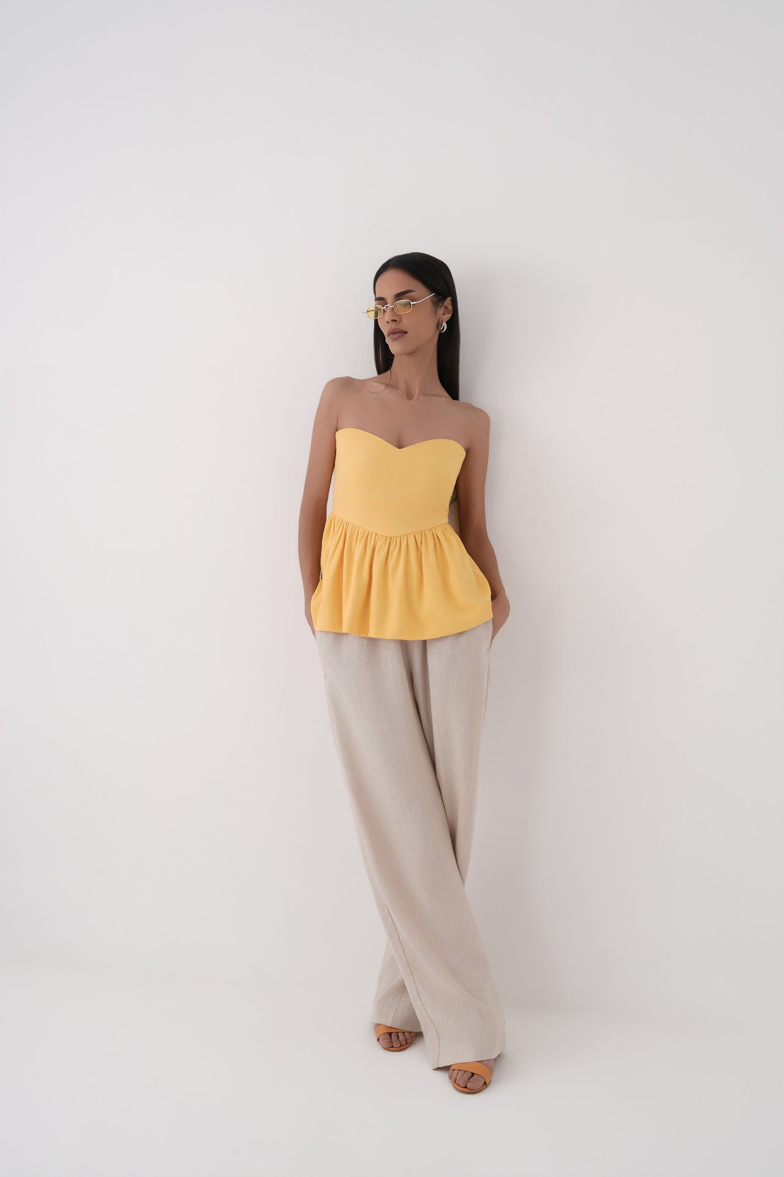 Bubble Hem Peplum Top