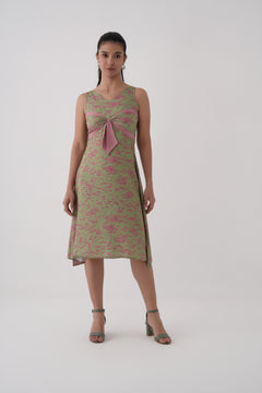 Tie-Front Midi Dress