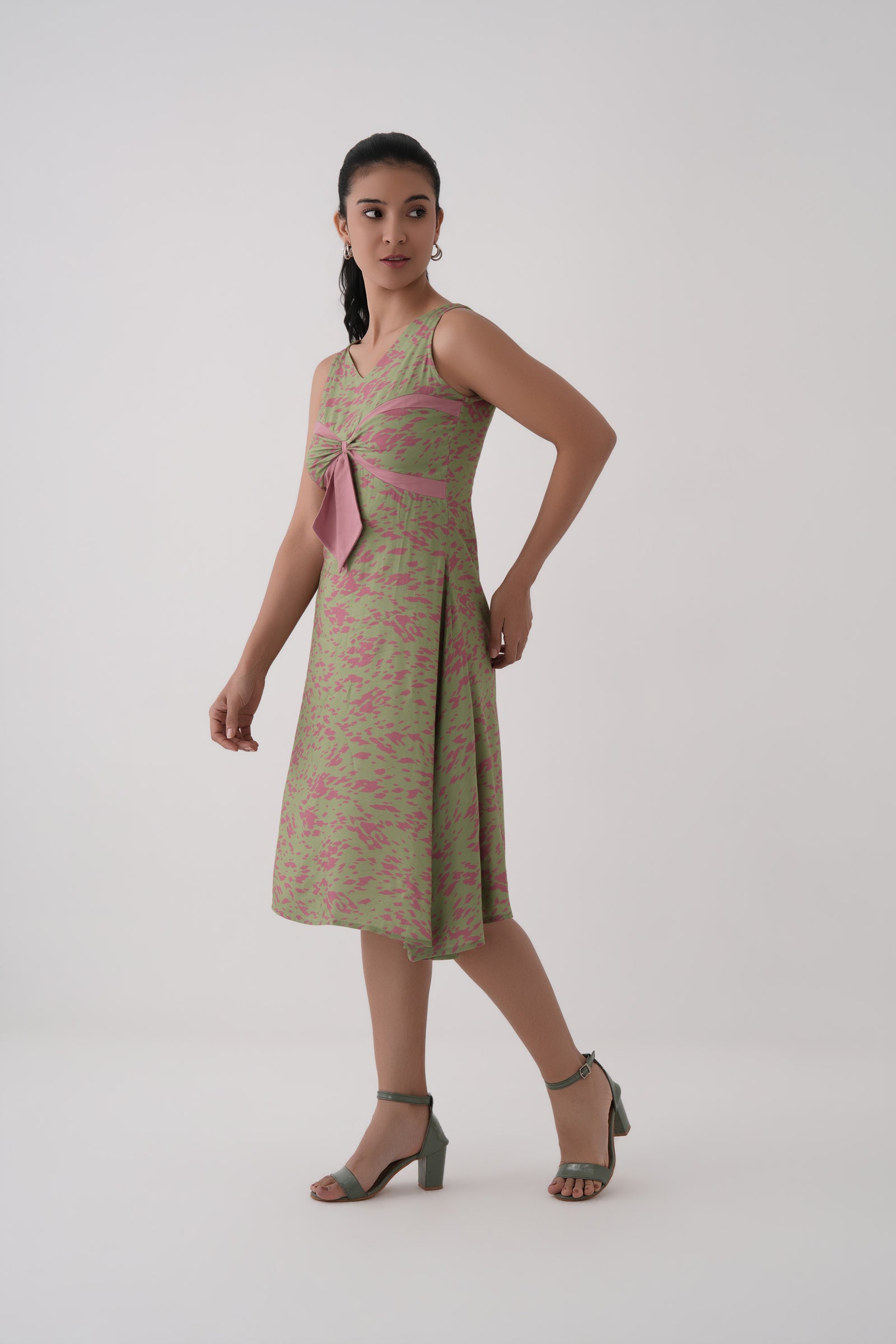 Tie-Front Midi Dress