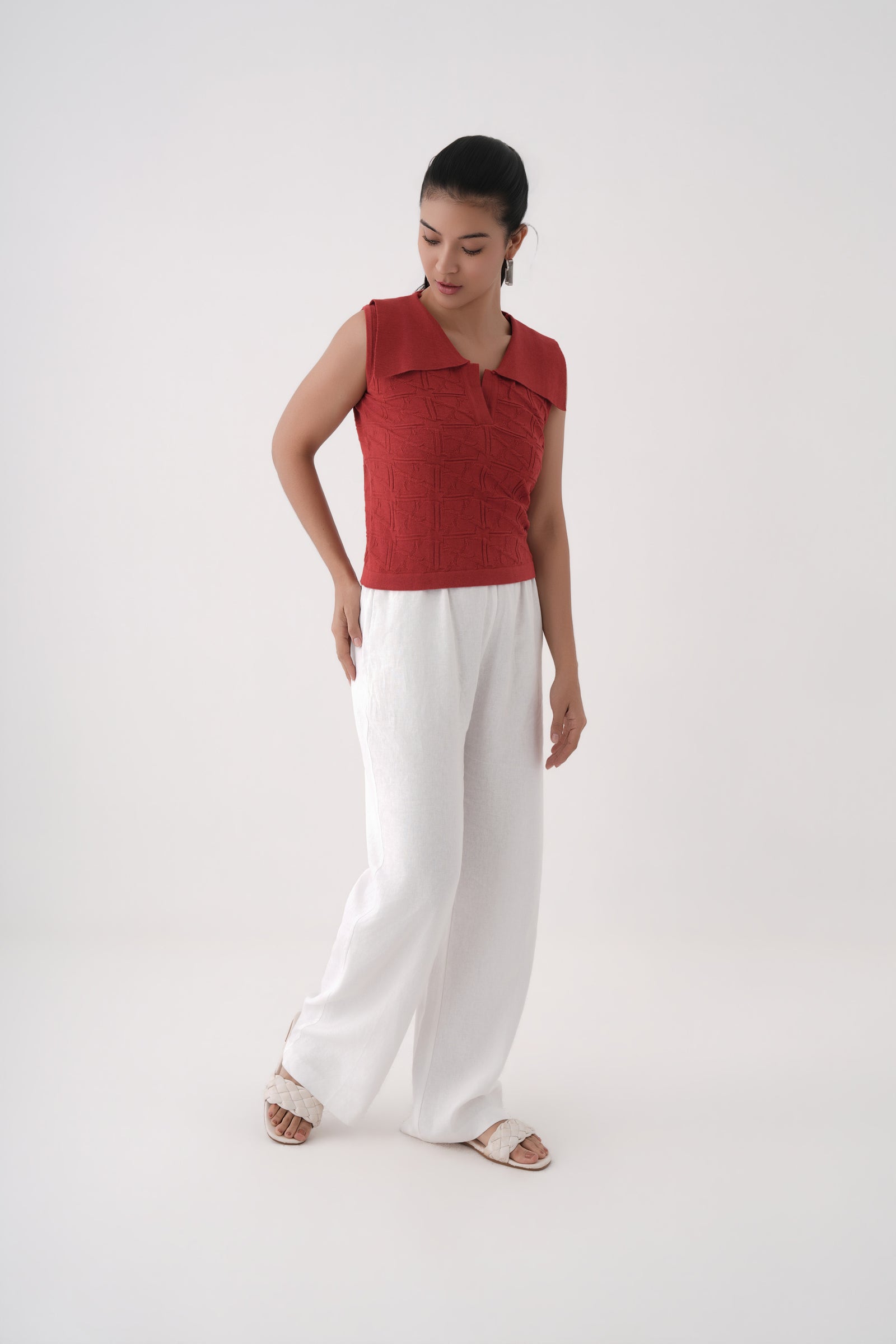 Stylized Knitted Polo T-shirt