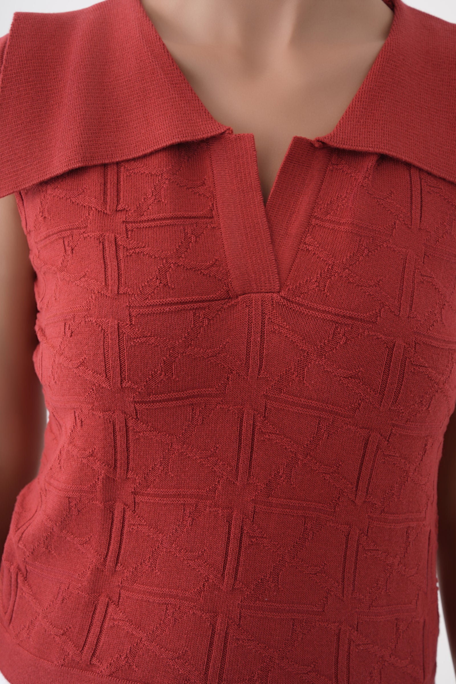 Stylized Knitted Polo T-shirt