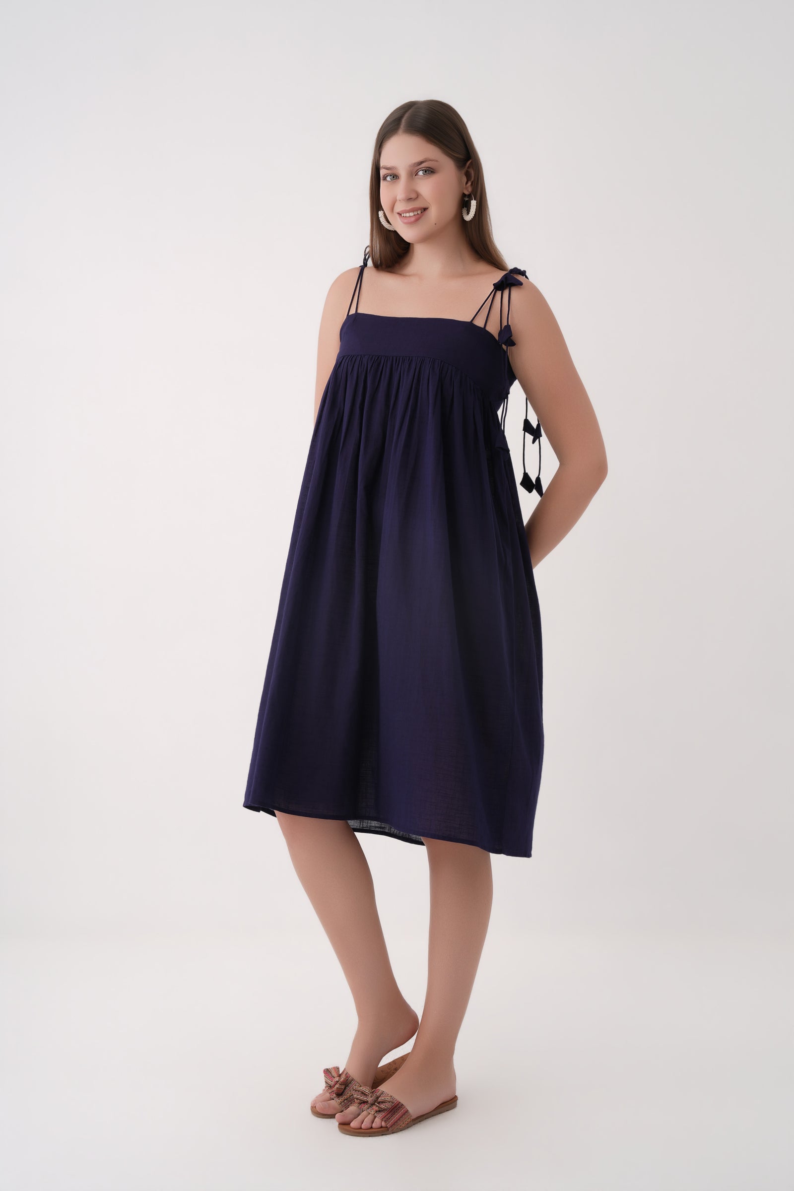 Tassel Straps Midi Dress