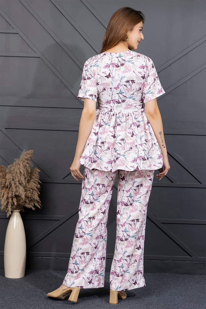 Angelina Co-ord Set(Light Pink)