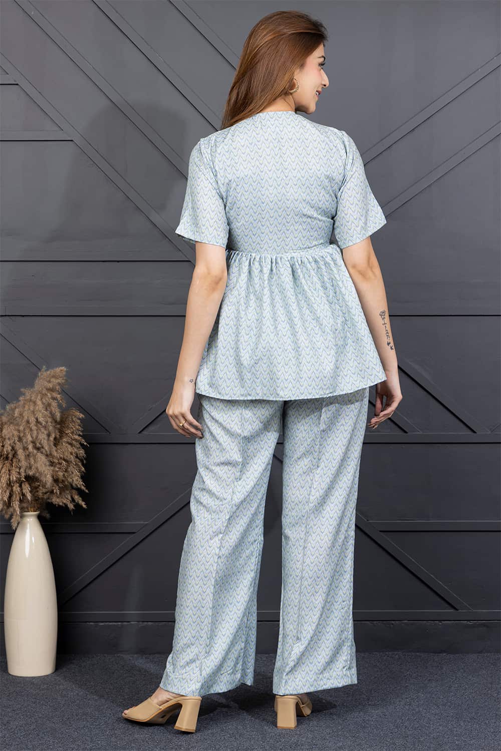 Angelina Co-ord Set(Grey Green)