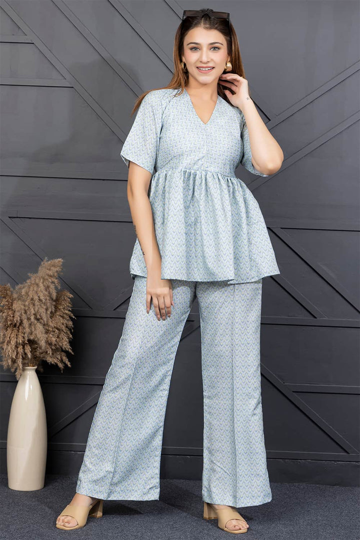 Angelina Co-ord Set(Grey Green)