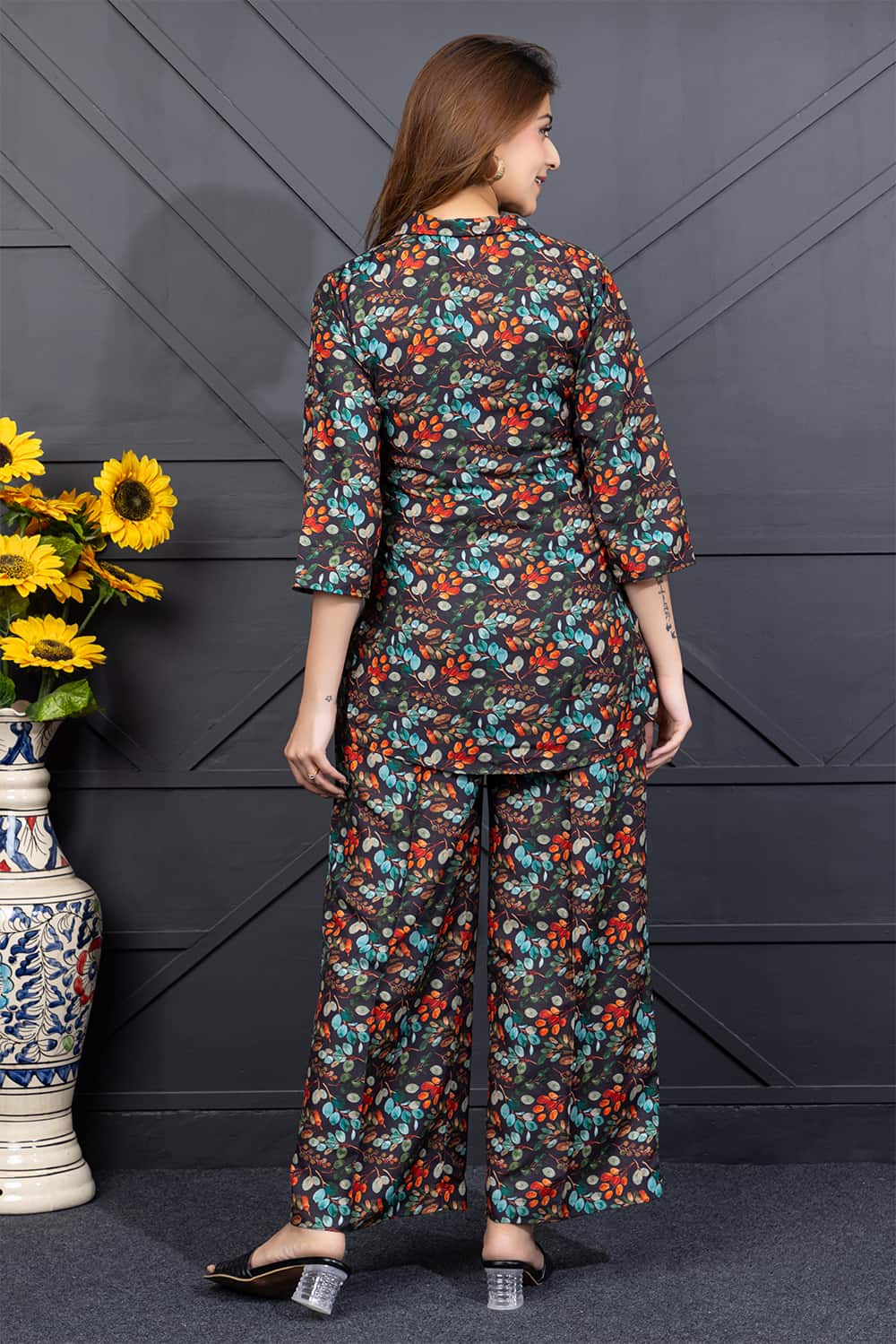 Monica Recline Set(Floral Black)