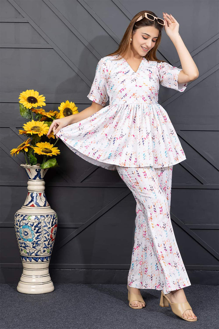 Angelina Co-ord Set(Off White)
