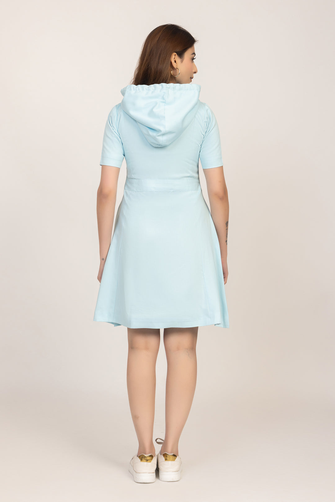 Hooded Button-Front Coat