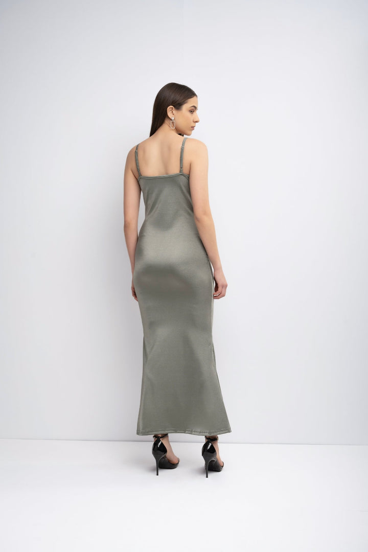 Body-Con Strap Dress - Taupe Gray