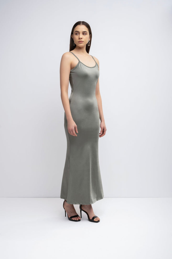 Body-Con Strap Dress - Taupe Gray
