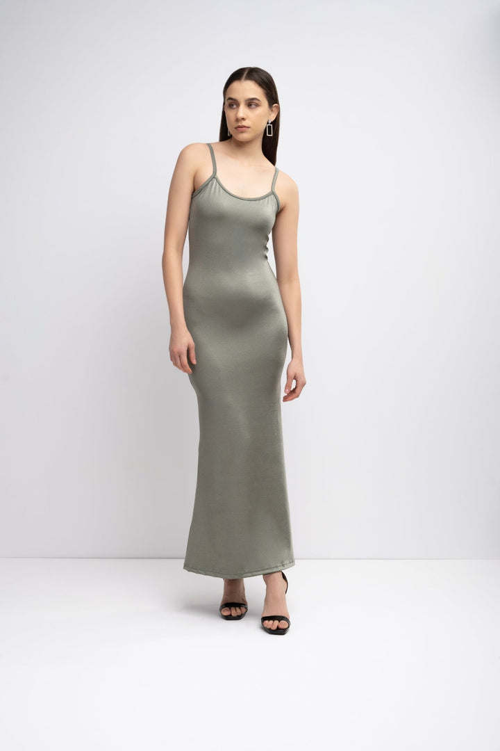 Body-Con Strap Dress - Taupe Gray