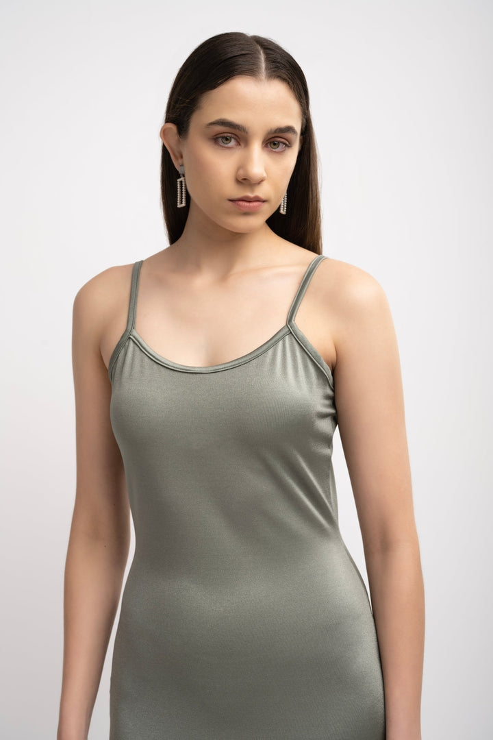 Body-Con Strap Dress - Taupe Gray