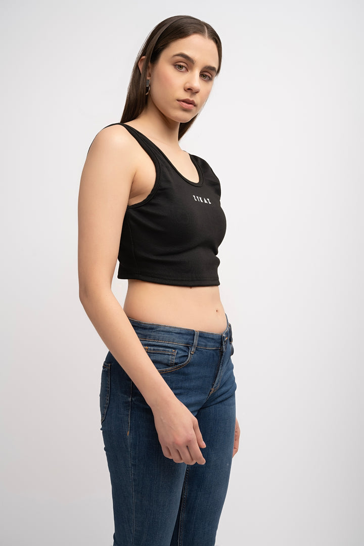 Zykaz Signature Solid Crop Top Backless