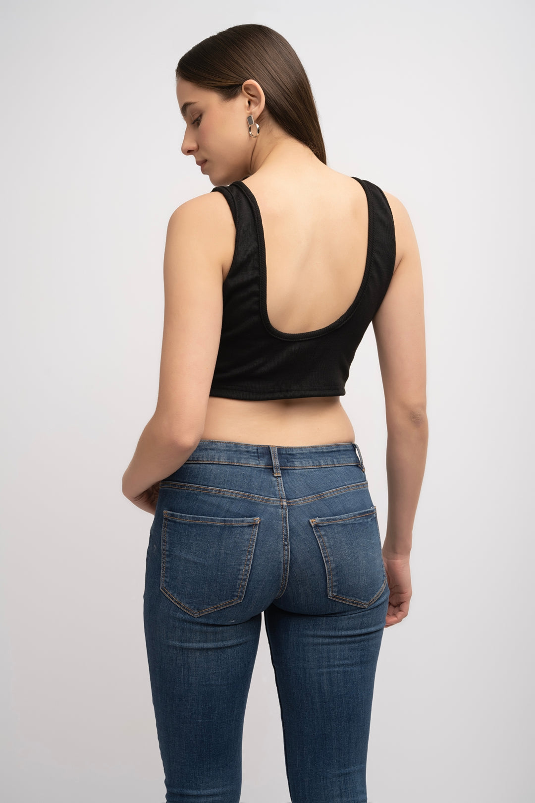 Zykaz Signature Solid Crop Top Backless