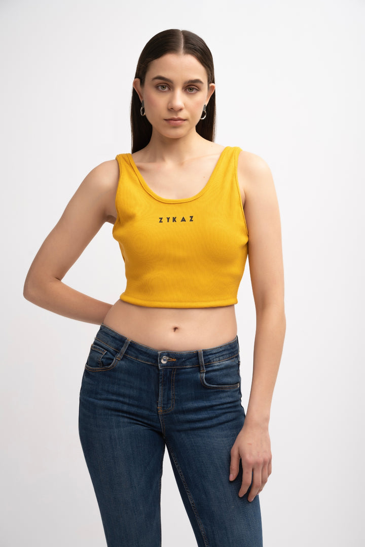 Zykaz Signature Solid Crop Top Backless