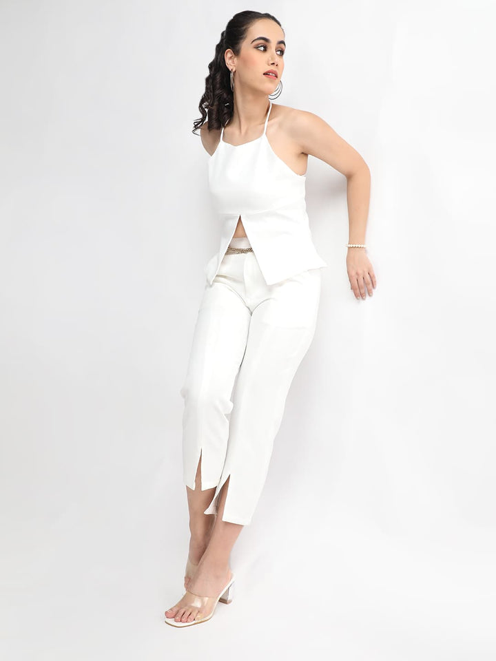 Jinim Front Slit Sleeveless Top