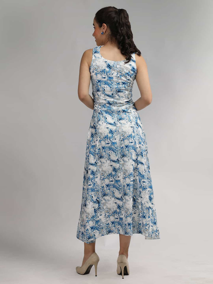 Sleeveless Pleated Long Dress
