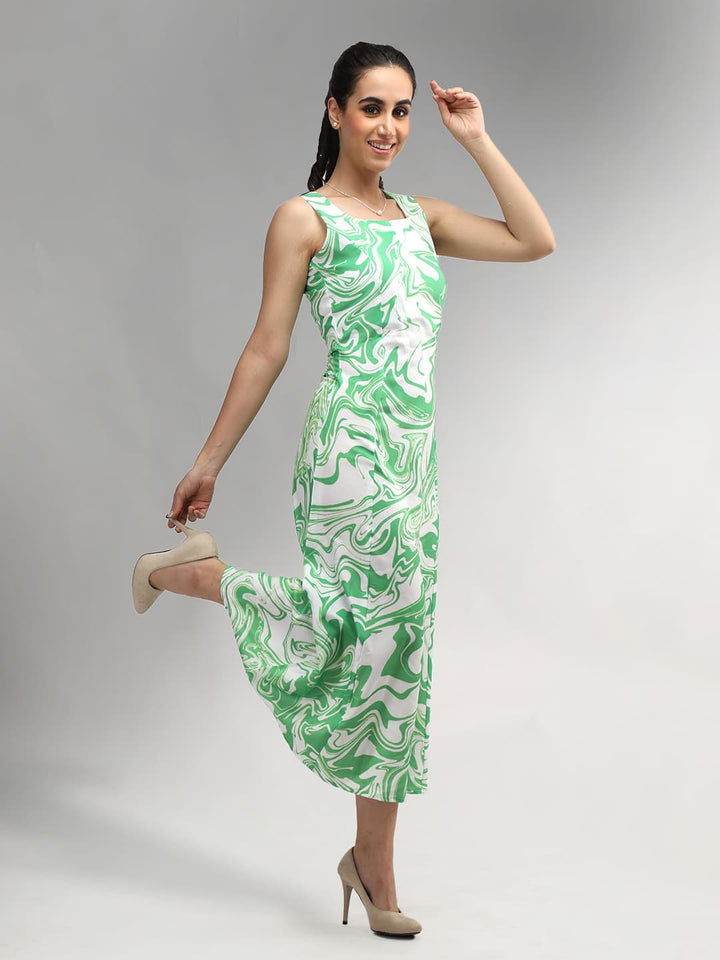 Sleeveless Pleated Long Dress