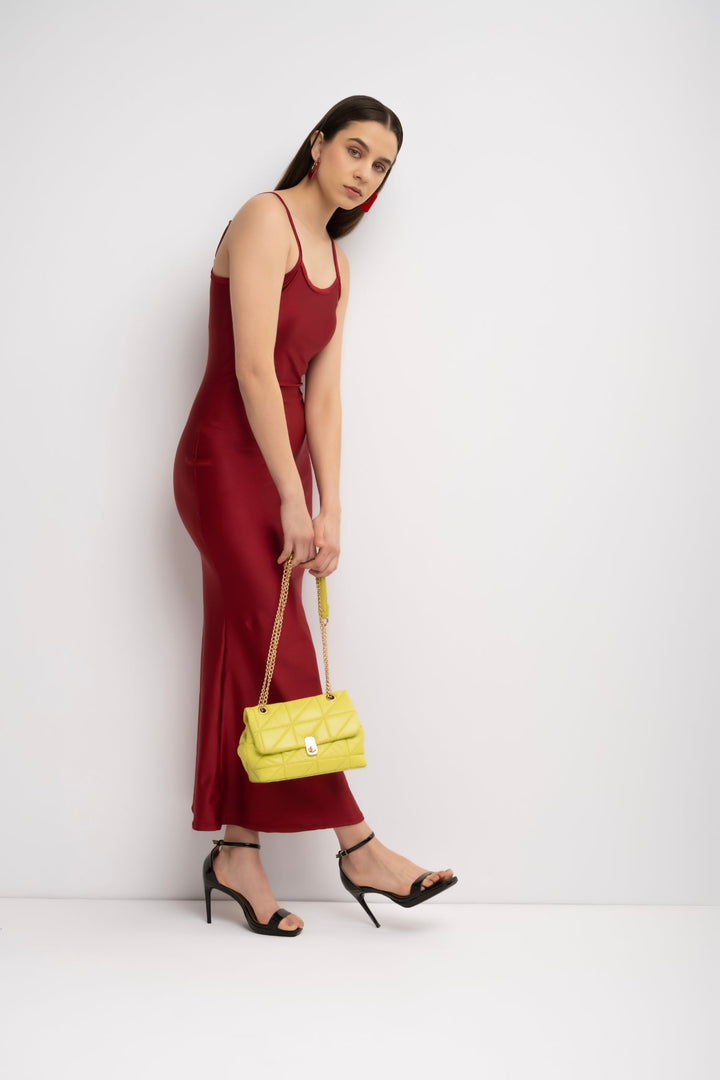 Maroon Body-Con Strap Dress
