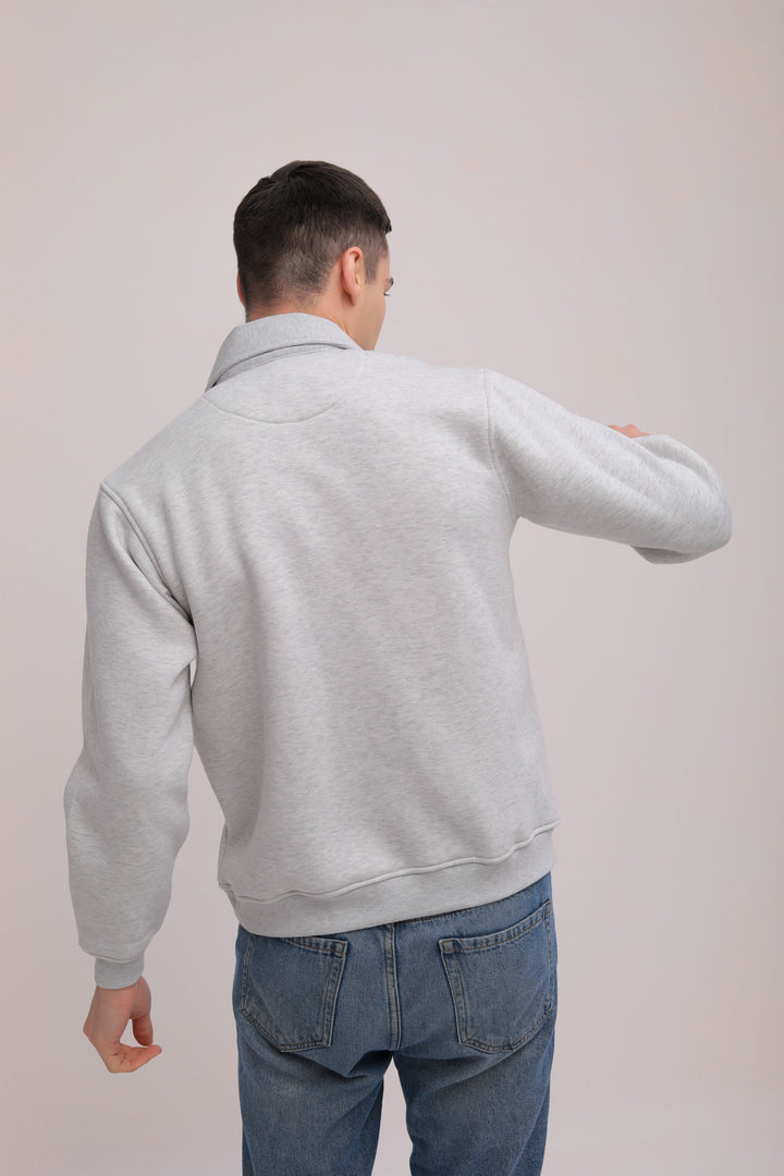Fleece Zipper Jacket - Grey Melange
