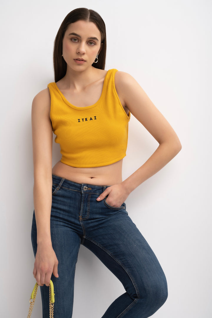 Zykaz Signature Solid Crop Top Backless