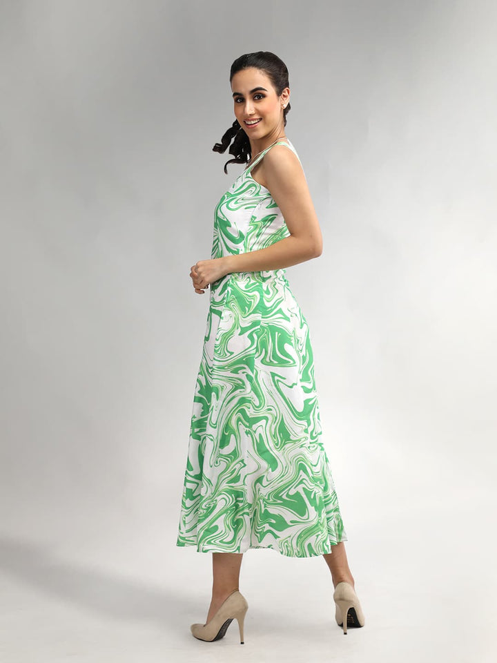 Sleeveless Pleated Long Dress