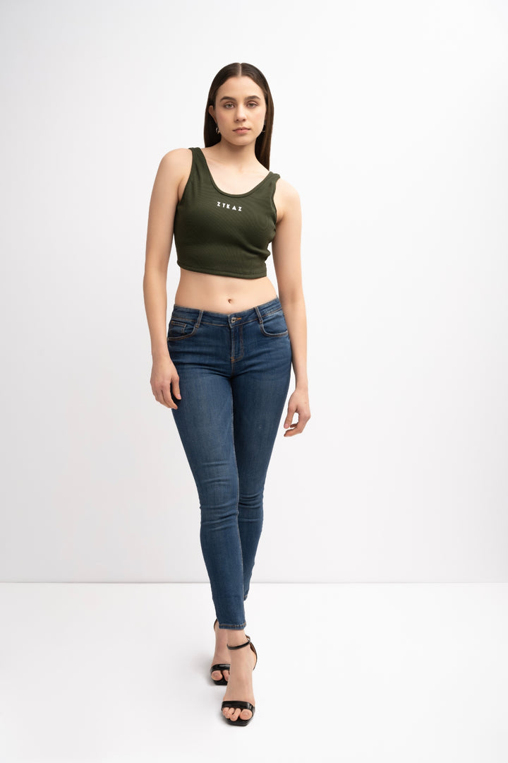 Zykaz Signature Solid Crop Top Backless