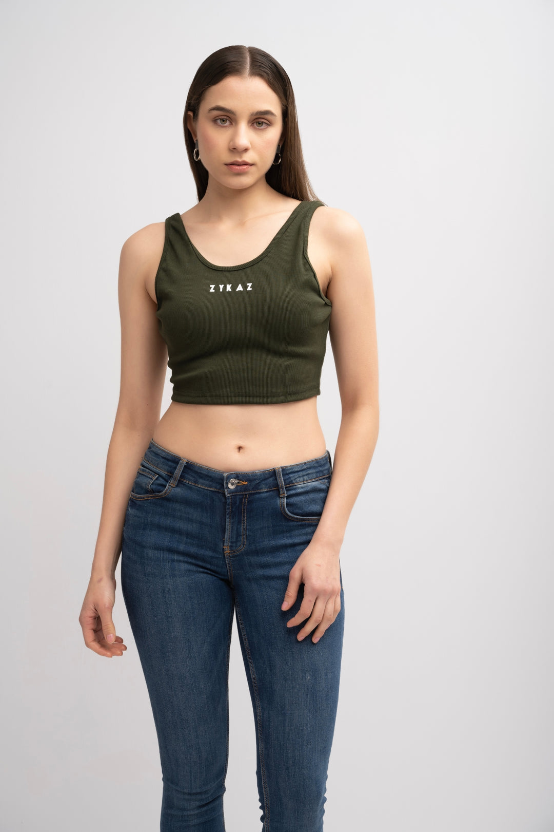 Zykaz Signature Solid Crop Top Backless