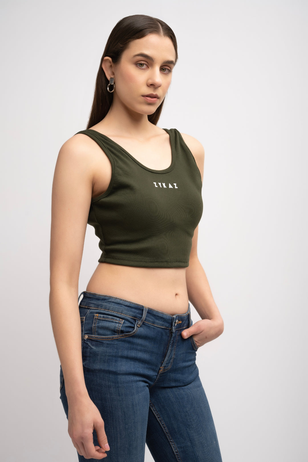 Zykaz Signature Solid Crop Top Backless