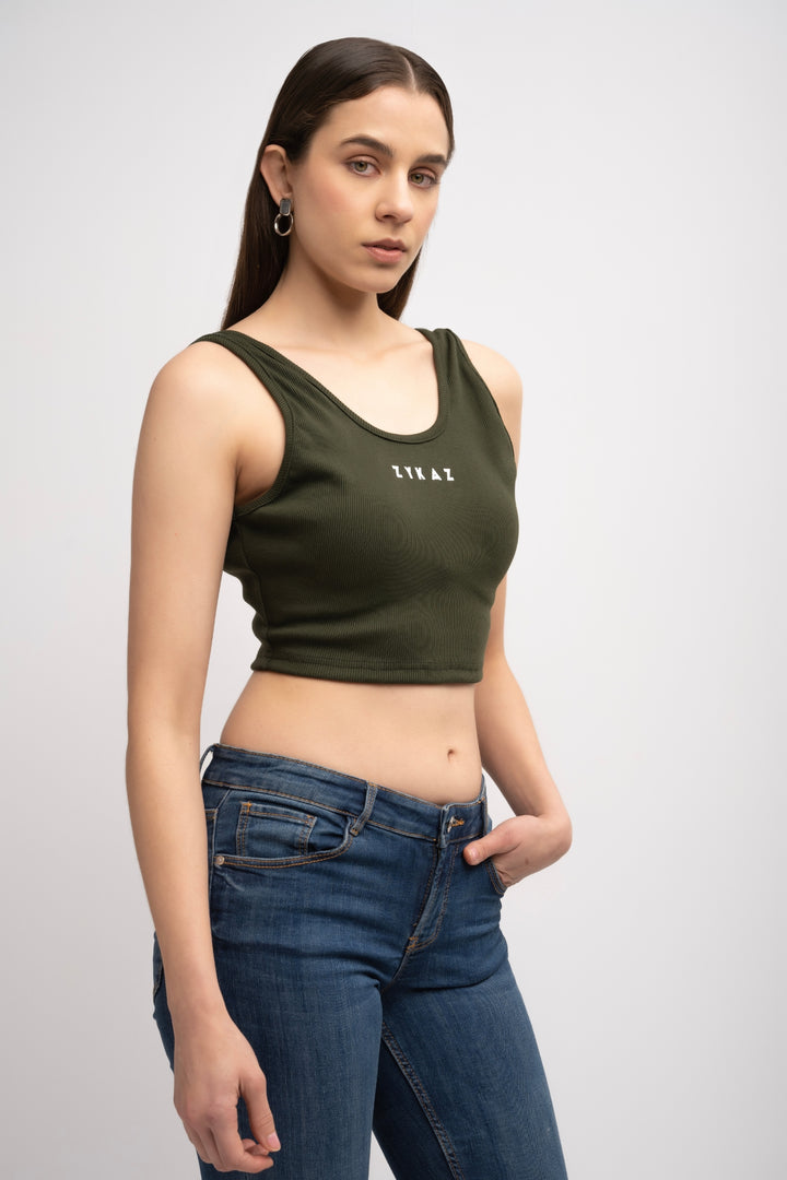 Zykaz Signature Solid Crop Top Backless