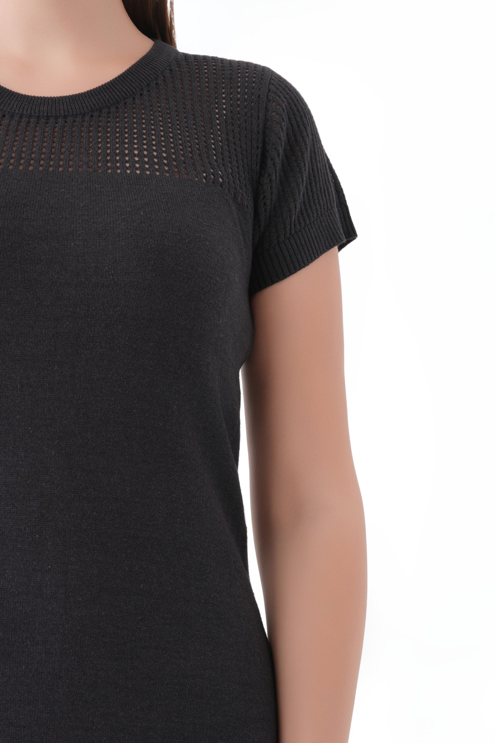 Panelled Knit Mesh Dress