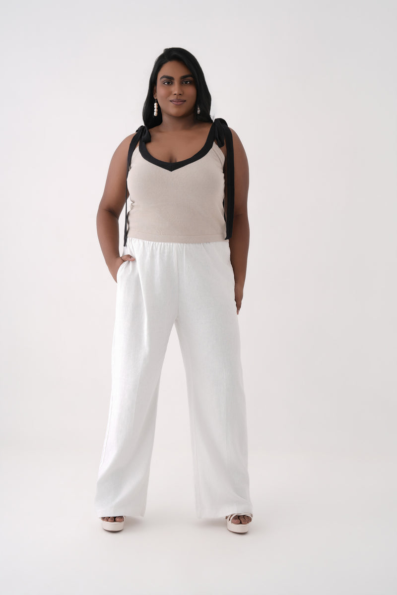turtle dove v neck tie up strap knitted top