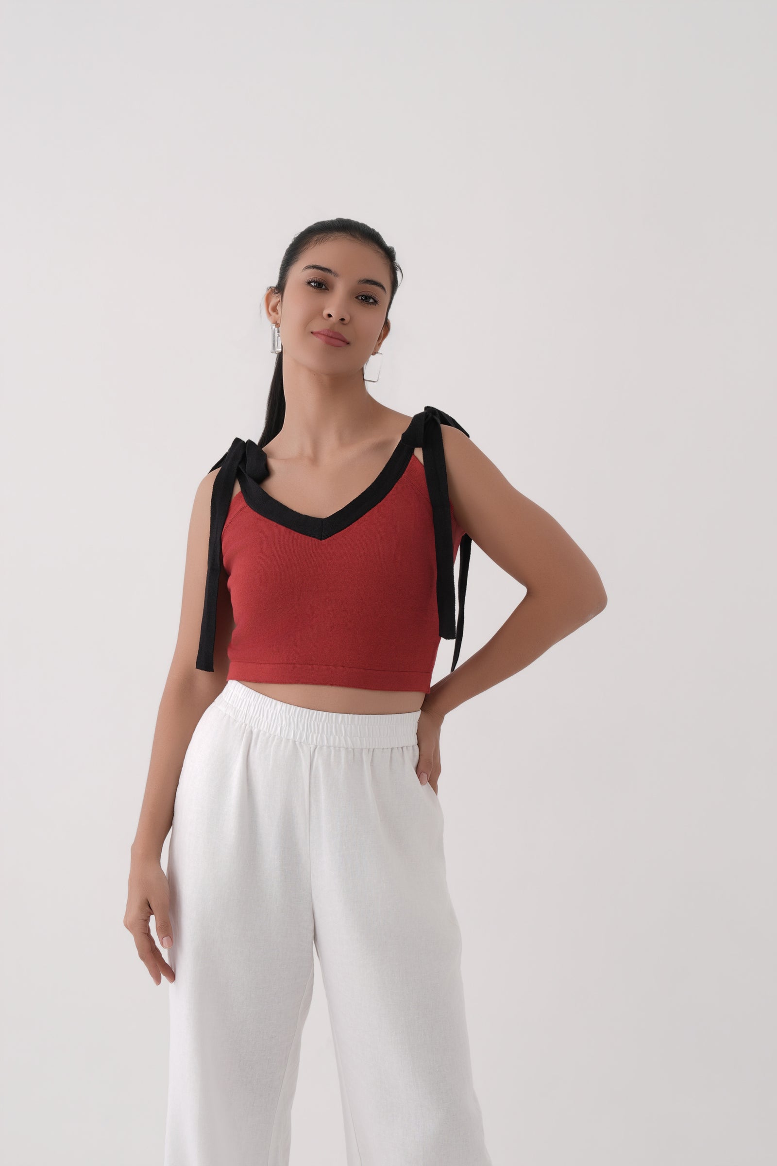 Knitted Tie-up Top