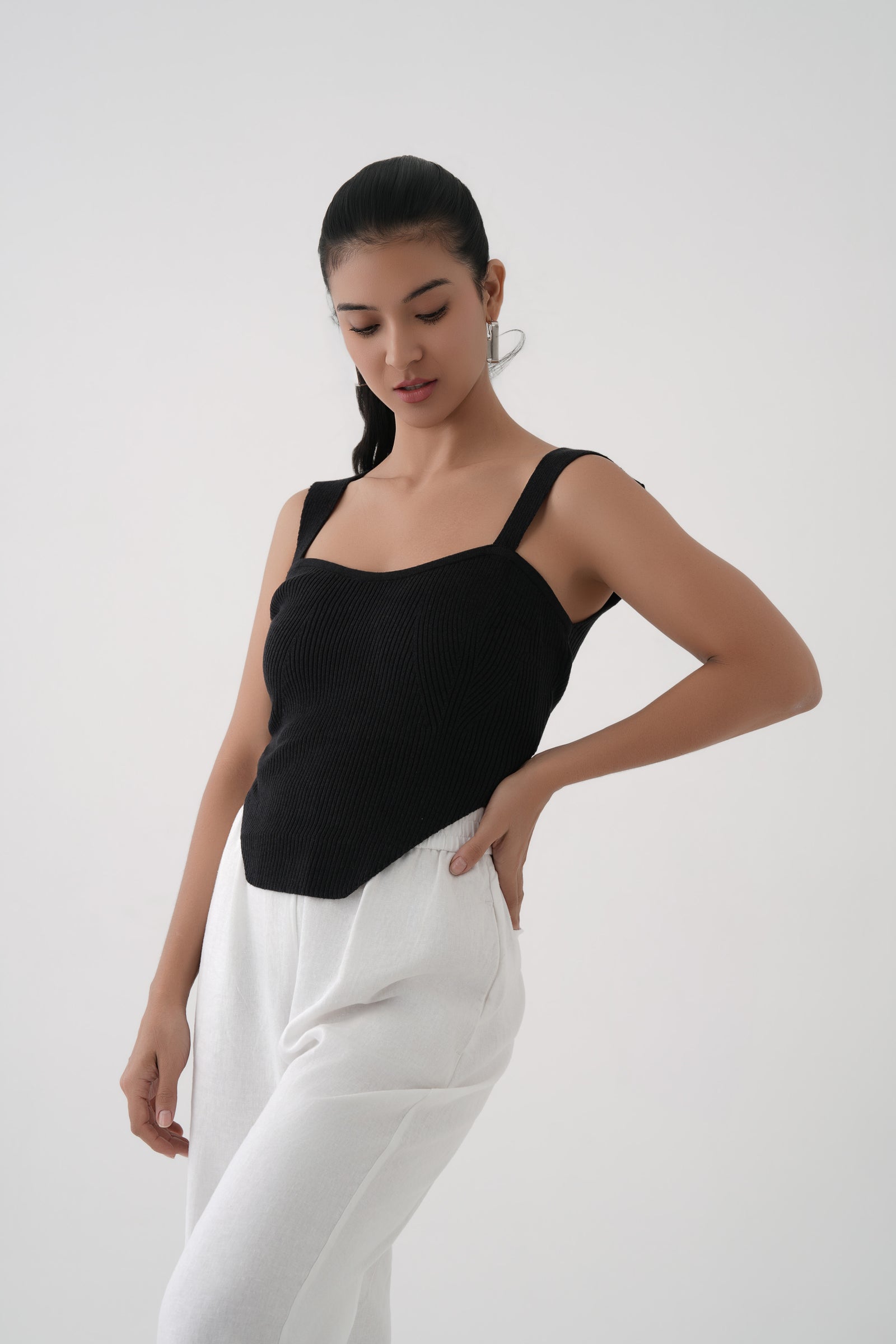 Ribbed Knit Corset Top