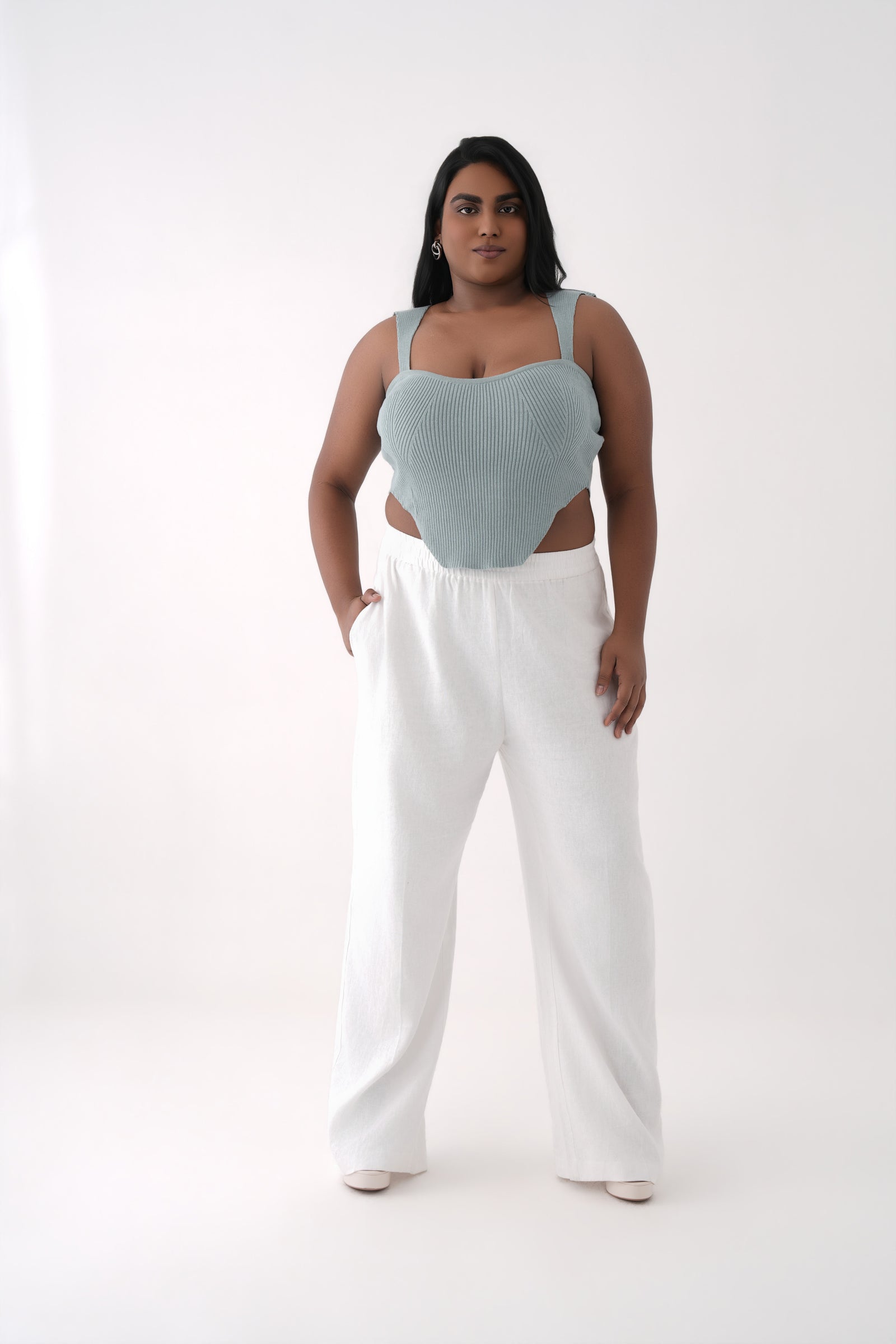 Ribbed Knit Corset Top