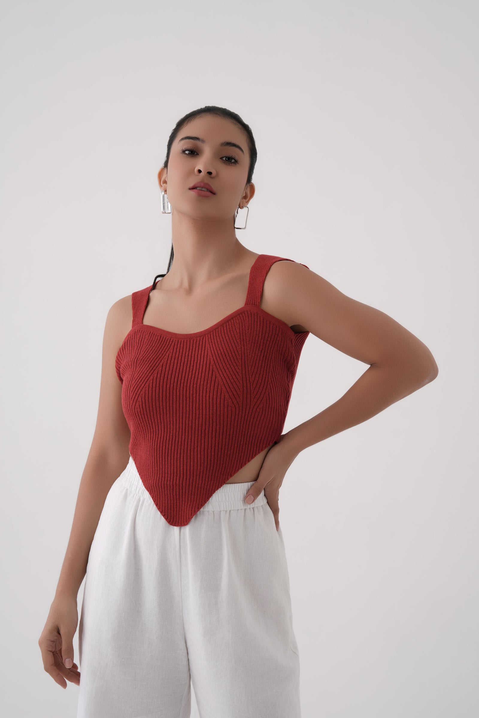 Ribbed Knit Corset Top