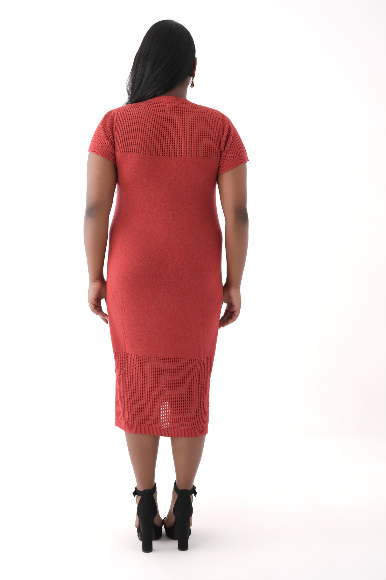 Panelled Knit Mesh Dress