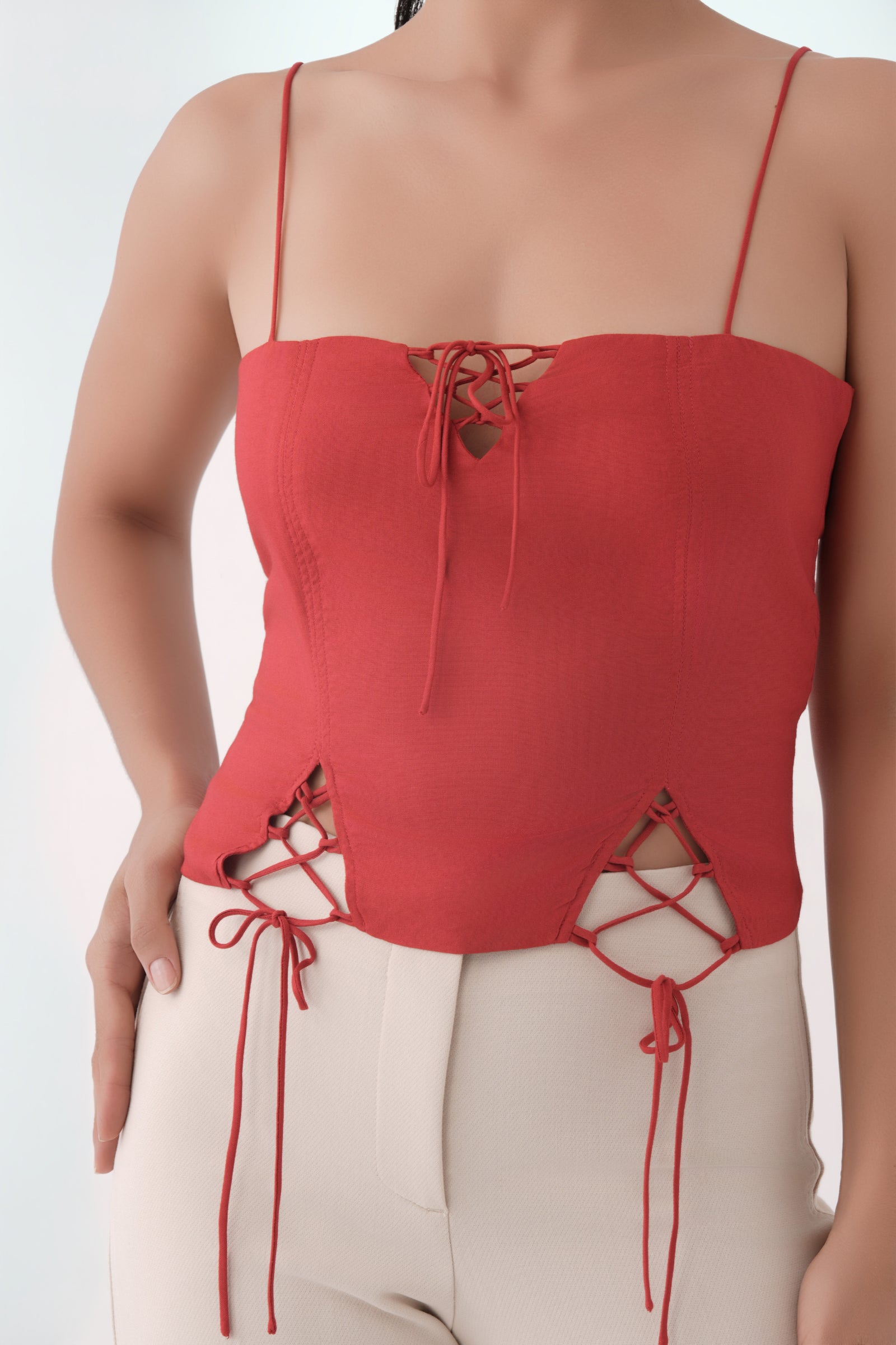 Lace-Up Strap Top