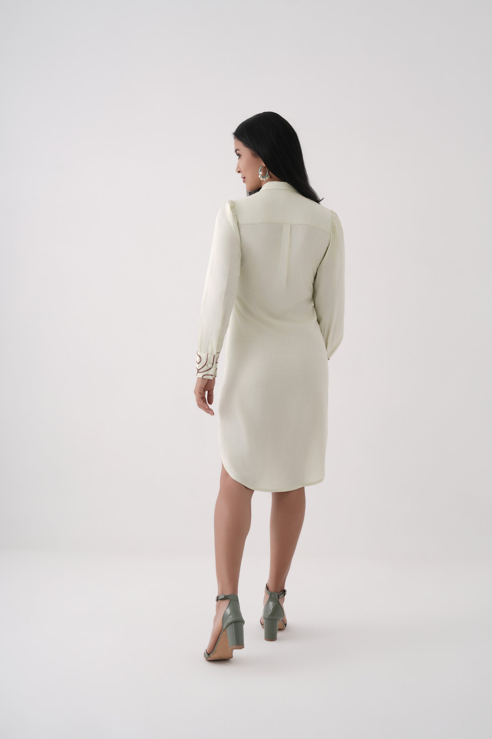 Embroidered Shirt Dress