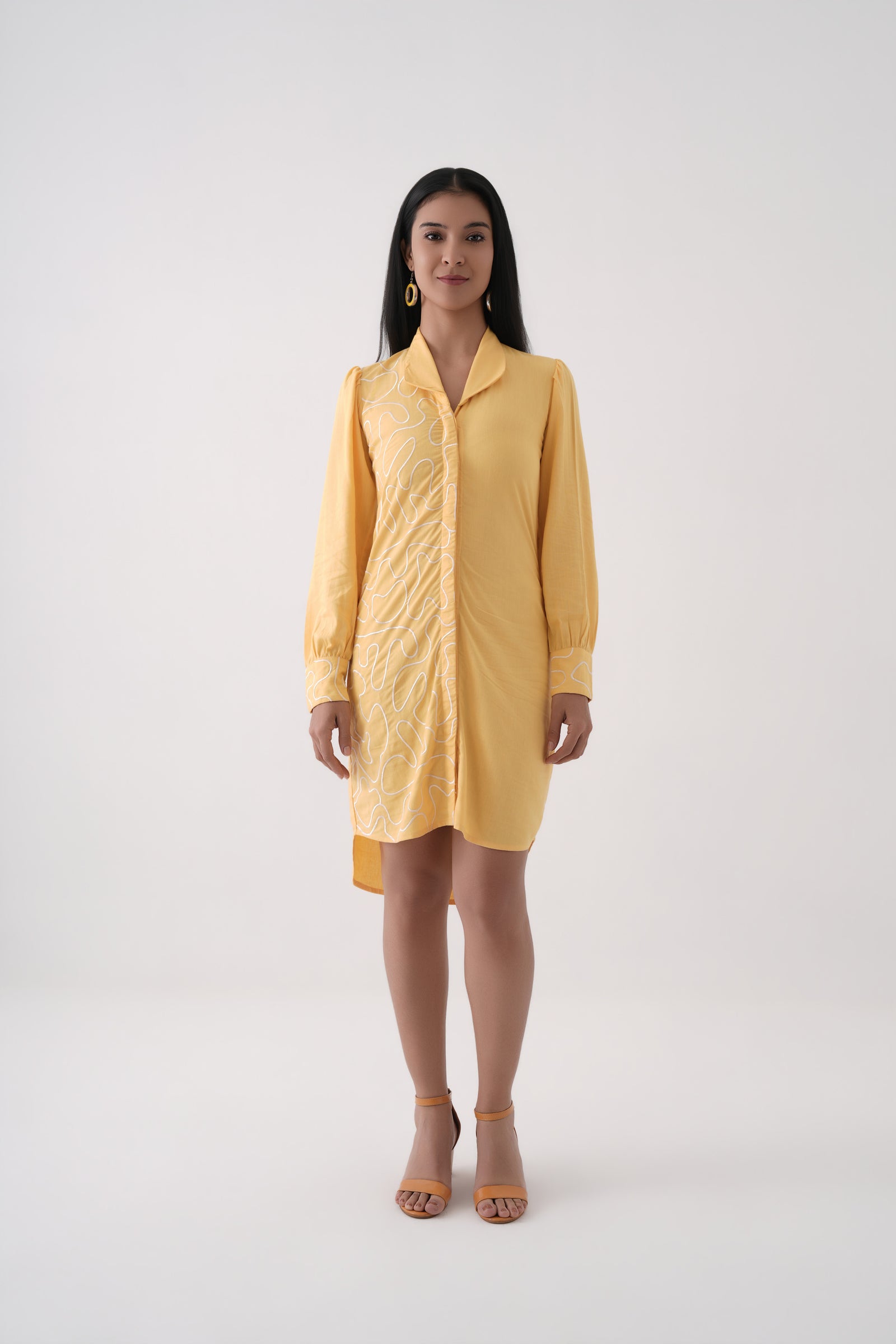 Embroidered Shirt Dress