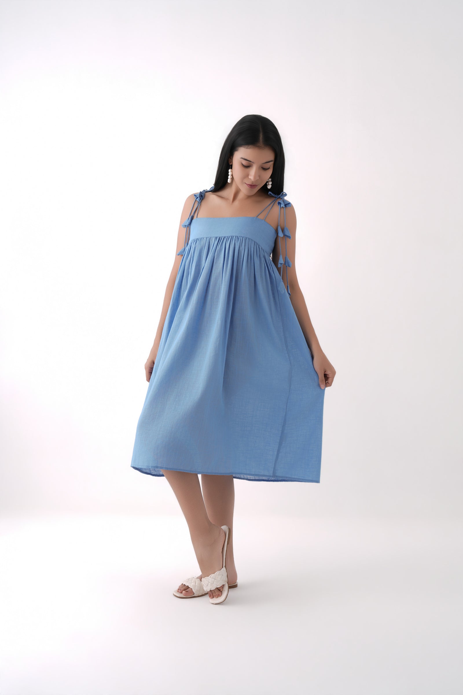 Tassel Straps Midi Dress