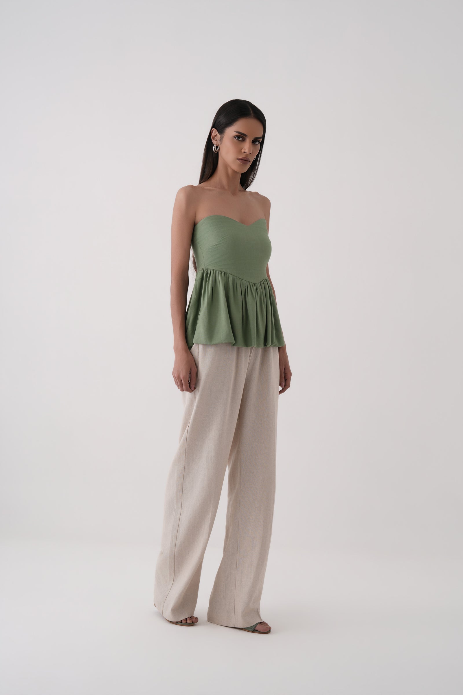 Bubble Hem Peplum Top