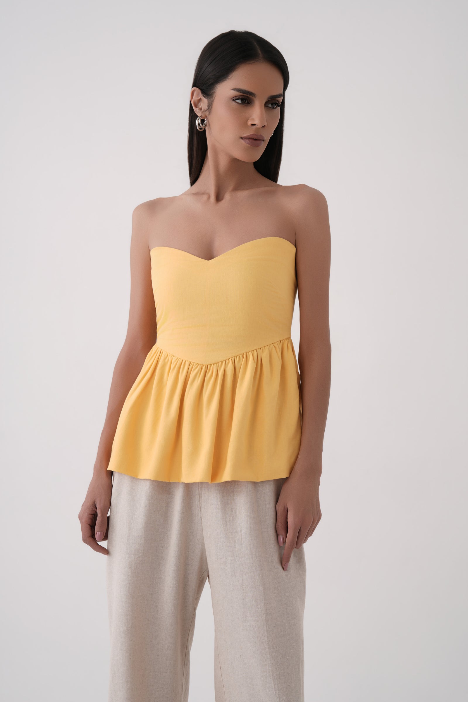 Bubble Hem Peplum Top