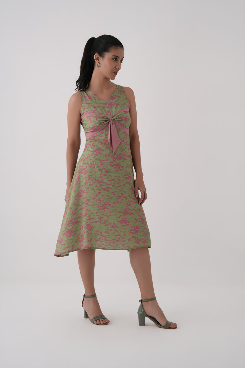 Tie-Front Midi Dress