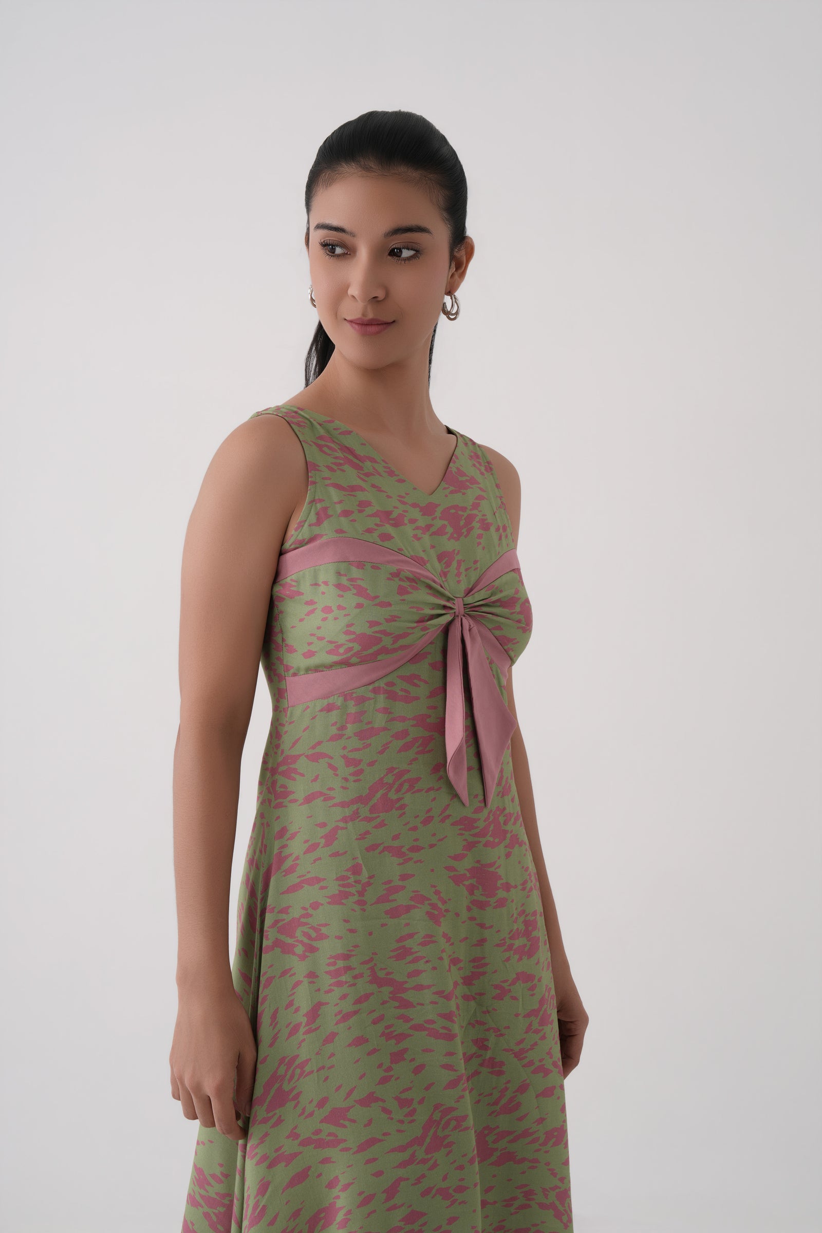 Tie-Front Midi Dress