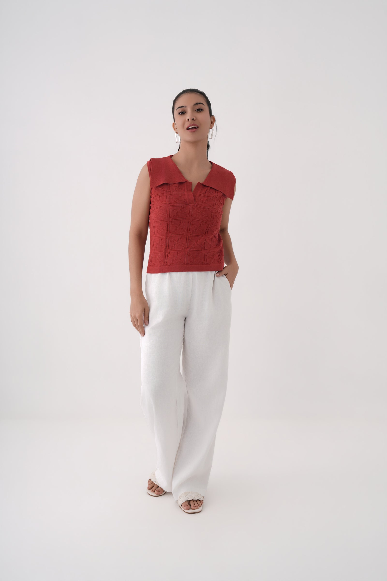 Stylized Knitted Polo T-shirt