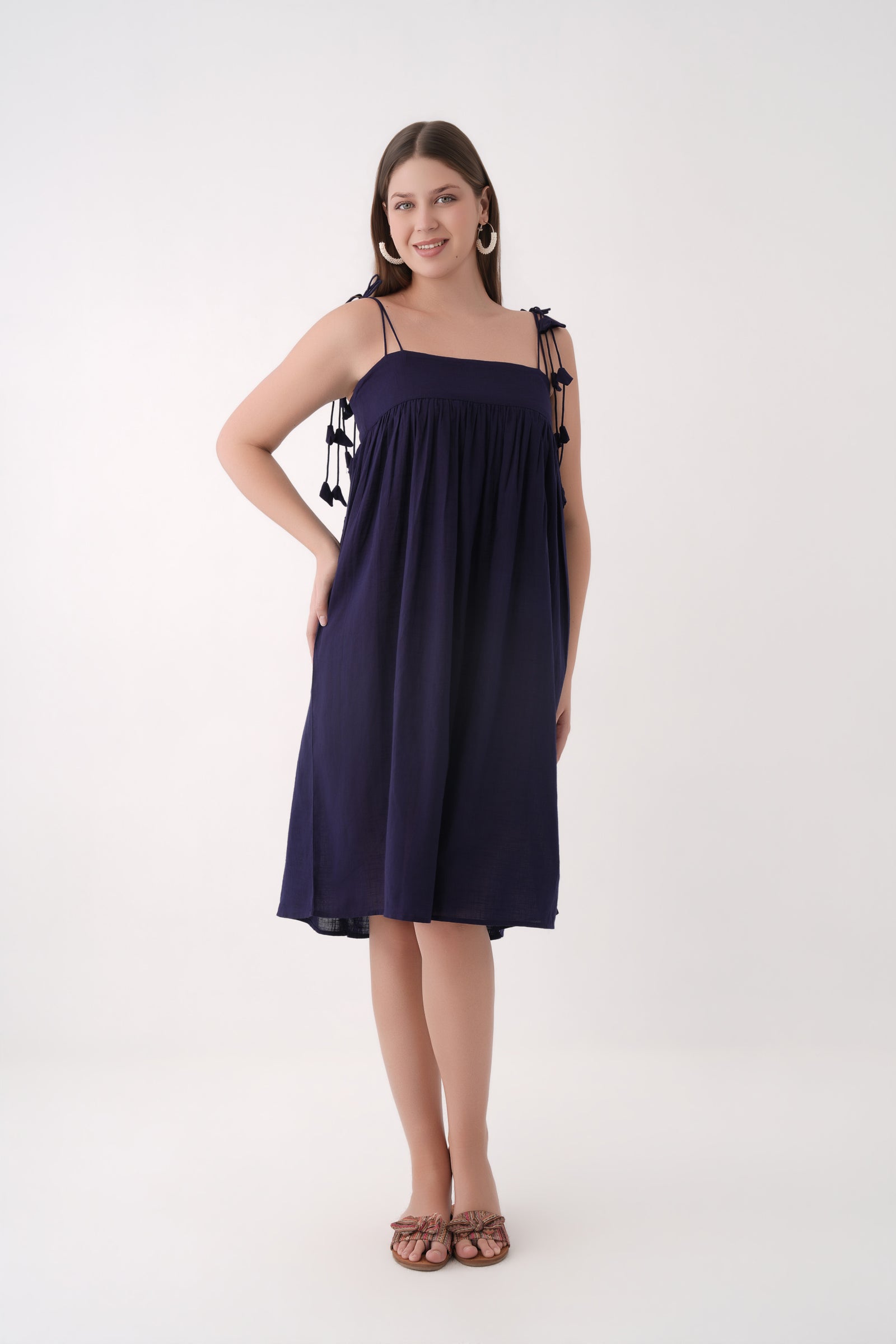 Tassel Straps Midi Dress